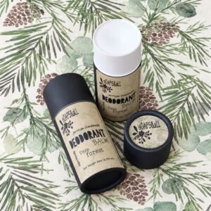 Deep Forest natural deodorant balm in an eco-friendly push-up tube